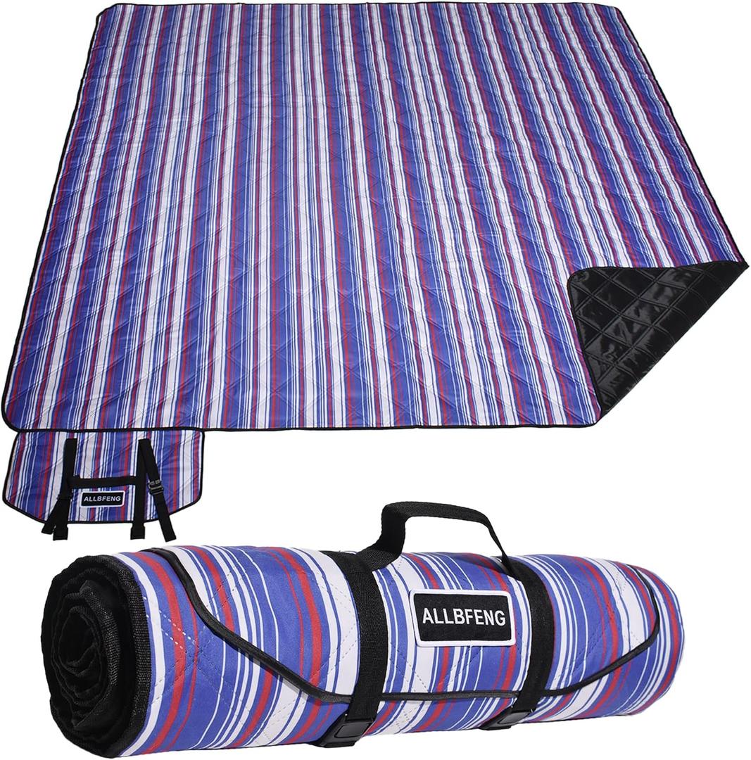 Large Picnic Mat, Outdoor Camping Mat, Tent Mate. Easy to Carry and Store, Water-Resistant, Dust-Proof Sand-Proof, Machine Washable. Thickened. For Picnics, Lawns, Concerts, Outdoor Adventures. (80" x 80", Blue)