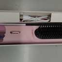 Go Brush Pro for Short Hair Hair Straightener Brush Cordless & Portable with 300M Negative Ions, 4 Temps Fast Heating, Game Day Ready Styling Tool for Watch Parties, Travel & Daily Use Nude Pink