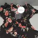 Black Summer Dresses for Women 2025 Floral Design Boho V Neck Short Sleeve Slit Maxi Dress Wear Casual Wedding Party XL