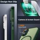 2 x SPIDERCASE Designed for iPhone 16 Case, Magnetic Translucent [2+Tempered Glass Screen Protector] [Camera Protection] Anti-Fingerprint Anti-Scratch for iPhone 16 6.1, Green