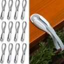 12 Pcs Christmas Garland Hanger for Mantle Damage Free Garland Hooks with Removable Adhesive Hanging Wreath Ties Stocking Holder Reusable Straps for Christmas Wreath Fireplace Mantle Stairways