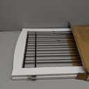 LZRS 2-Panel Freestanding Foldable Wood Dog Gate  Solid Wood & Steel Wire, Chew-Resistant Pet Barrier for Indoor Use, Ideal for Small to Medium Dogs, White