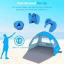 Gorich Easy Pop Up Beach Tent for 3-4 Person, UPF 50+ UV Protection Beach Umbrella Sun Shelter, Portable Lightweight Shade with Easy Foldable & Instant Setup, 78.7"l X 53.1"w X 51.2"h