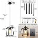 3 Pack Black Pendant Lights for Kitchen Island, 1-Light Farmhouse Metal Pendant Light Cage Kitchen Hanging Light Fixtures with Clear Glass Shade for Dining Room, Entryway, Hallway, Foyer