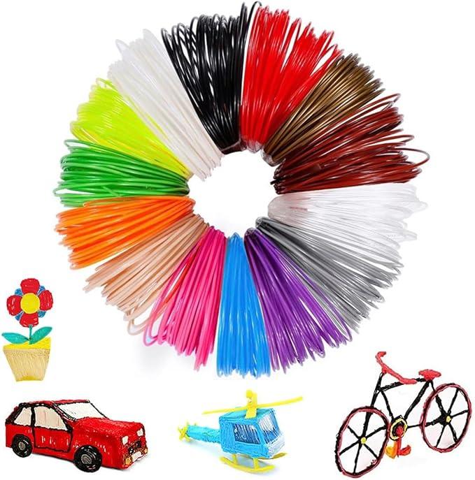 3D Pen Print Filament - 16 Bundle PLA Refills for 3D Printing - Ideal for Art, Crafts, Doodler to Create - is Great Birthday and Christmas Gifts for Kids