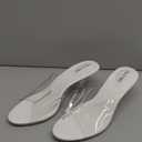 NBUUNBU Silver Clear Heels For Women Dress Shoes Transparent Strap Sexy Stilletos Heels Open Toe High Silver Heeled Sandals Pump Mules (11, White-2.95in)