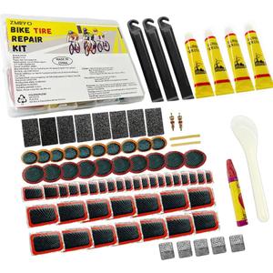 Bike Tire Repair Kit, 80 PCS Bike Tube Patch Kit with Bike Tire Levers, Bike Tire Patch and Tire Repair Glue, Bike Patch Kit for Mountain and Road Bike