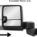 Driver Left Side Door Towing Mirror Power Heated with BLIS(Blind Spot Light) Glass Puddle and Signal Light Textured Black Cover Manual Folding and Telescope for 19-25 Chevrolet Silverado 1500