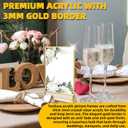 TonGass 12-Pack 5"x7" Gold Acrylic Picture Frames 3mm Gold Border Wedding Table Number Holders, Clear Double-Sided Acrylic Sign Holders for Weddings, Banquets, Parties, Centerpieces