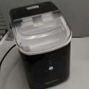 Nugget Ice Maker Countertop with Handle, Ready in 6 Mins, 34lbs Per Day, Removable Top Cover, Auto-Cleaning, Portable Sonic Ice Maker with Basket and Scoop, for Home/Party/RV/Camping (Black) 