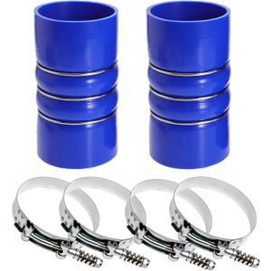 Silicone CAC Charge Air Cooler Hump Hose Boot Set 3" x 6" Heavy Duty Intercooler Hoses Boot Kit with stainless steel T Bolt Clamp, Air Intake and Intercooler Hose Kit, 2PCS (Blue)
