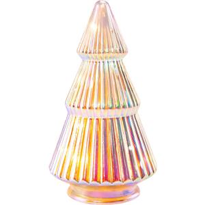 Tower Glass Christmas Tree - Colorful Tabletop Holiday Decoration, 7.5 in Colorful Tree for Home and Christmas Decor
