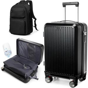 20 Inch Travel Vacuum Seal Suitcase & Backpack with Electric Pump, Waterproof underseat carry on luggage with 360° Silent Spinner Wheels & TSA Locks, Black 20 Inch Travel Vacuum Seal Suitcase & Backpack with Electric Pump, Waterproof underseat carry on luggage with 360° Silent Spinner Wheels & TSA Locks, Black