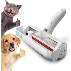 DELOMO Pet Hair Removal Tool: Reusable Lint Roller for Pet Hair, Pet Hair Remover with Built-in Fur Bin, Self-Cleaning Cat and Dog Hair Remover for Couch, Furniture, Bed, Car, Carpet, Clothes