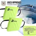 2 Pack Boat Throw Flotation Cushion, USCG Approved, Emergency Marine Throwable Flotation Device, Foam Boat Cushions Life Preserver, Throw Cushions for Boats, Kayaks, Canoes(Neon Yellow)