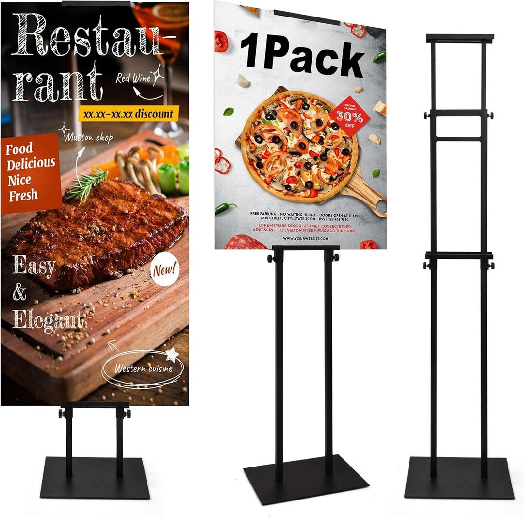 USCNC 1 Pack Floor Poster Board Stand, Double-Sided for Board & Foam Sign