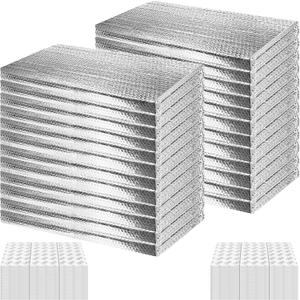 24P Garage Door Insulation Panels Kit 0.24"T Double Bubble Reflective Aluminum Foil 6MM Sheet Thermal Pre-Cut Insulation Shield 240 Tapes Winter Clod and Summer Heat for Attic Garage Wall (24" x 48")