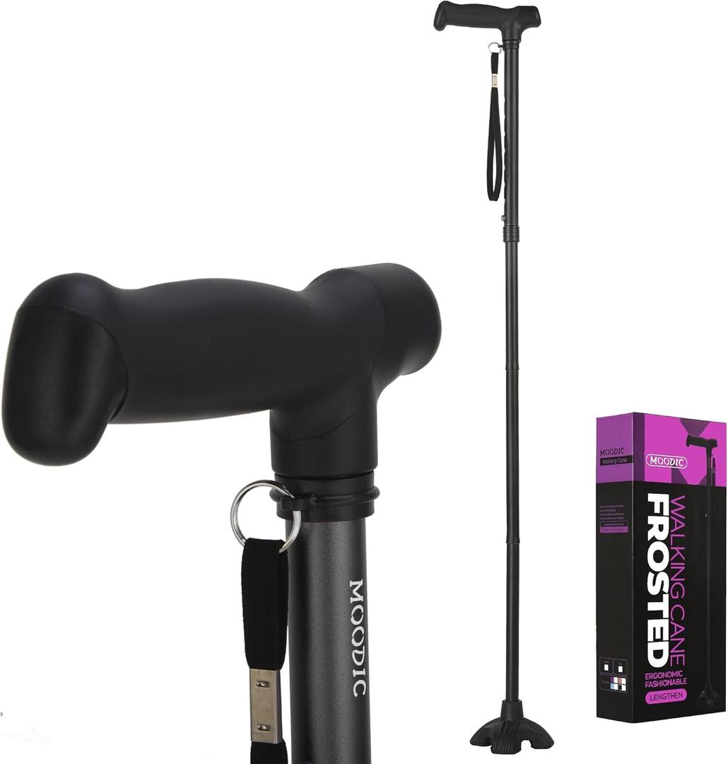 Tall Men's Walking Cane 42.52 in. Extra Long Walking Canes Easy to Travel is Suit for Big People Over 5 Feet 9 Inches (Black)