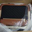 LOVEVOOK Rolling Laptop Bag Women, 17.3 Inch Laptop Briefcase with Wheels, Soft Sided Underseat Carry On Luggage Personal Item Suitcase for Work Travel Business, Black Brown Beige