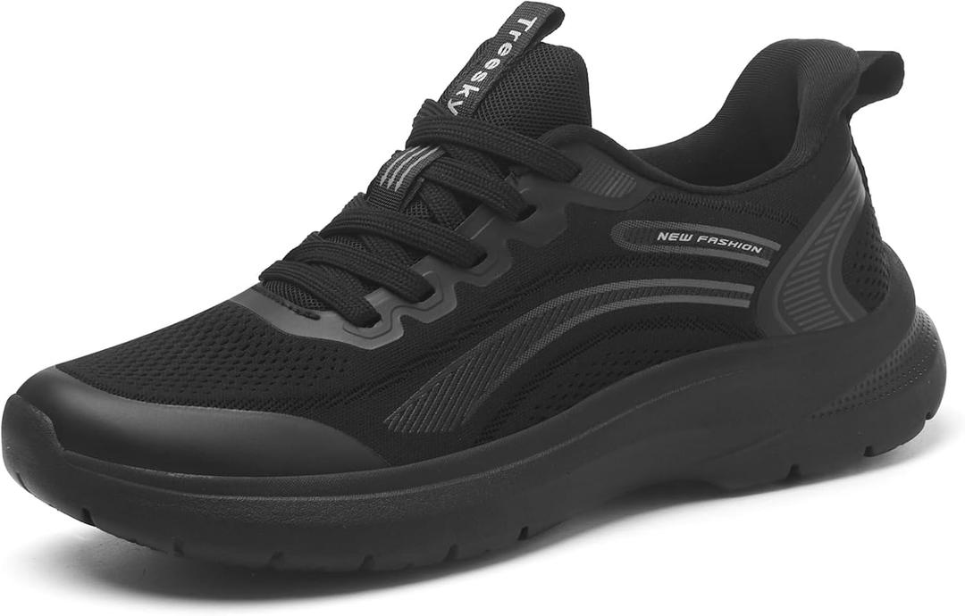 Treesky Non Slip Work Shoes for Women - Ultra Lightweight Slip Resistant Sneakers for Nursing, Food Service & Kitchen, Ideal for Wet Environments, Walking & Standing All Day (8, Black)