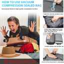 TANGCORLE Vacuum Seal Travel Backpack, Expandable Vacpack Backpack with Vaccum Compression System, Water Ressistant 17.3 Inch Laptop Backpack with USB Charging Port-Vacuum Pump Included