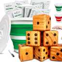 SWOOC Games - Yardzee & Farkle with 20+ Giant Dice - All Weather Yard Dice, Scorecards & Marker - Outdoor Games for Adults (3.5" Dice, Green)