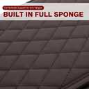 1 PC Car Center Console Cover, Leather Car Armrest Cushion Cover with Side Storage Pockets, Middle Car Interior Accessories, Universal for Trucks, Cars, SUVs (Brown)