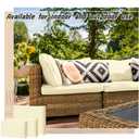 Patelai 14 Pcs Waterproof Outdoor Patio Cushion Covers Replacement 24 x 24 UV Proof Wicker Sofa Sectional Seat Slipcovers for Rattan Sectional Set Supplies, Covers Only (White)