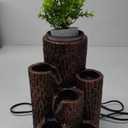 Resin Zengarden Column Indoor Showpiece Waterfall Fountain for Living Room, Table Top, Office, Home Decor with Led Lights 