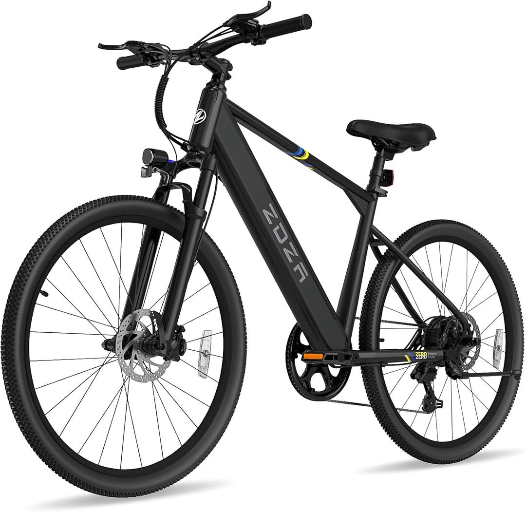 ZDZA Electric Bike, 1000W Peak Motor, 26 E Bike for Adults, 40 Miles Range & 22 Mph Ebike, Electric Bicycle for Commute, 7 Speed & Colorful LCD Display (Light Black)