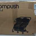 Mompush Lithe Double Stroller for Infant and Toddler, Lightweight Side by Side Twin Stroller, Only 25 lbs, 30-Inch Slim Fit Through Doorways, One-Step Fold, Independent Recline, UPF 50+ Canopy