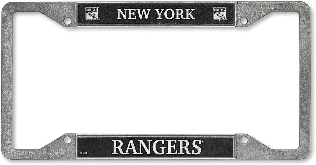 Rico Industries NHL Hockey Pewter License Plate Frame 12" x 6" (One Size, Team Color)