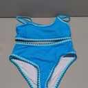 Herseas Women's Bikini Sets Floral Print Whip Stitch 2 Piece Swimsuits High Waisted Scoop Bathing Suits (Medium)