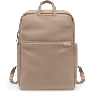 Slim Laptop Backpack for Women, Lightweight Business Backpack for Women Computer Bag Purse for Commuting, Fit 16 Inch,Champagne Brown