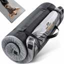 3 Inch Memory Foam Camping Mattress, Dual Layer Thick Sleeping Camp Pad for Car Tent Cot, Roll-Up Portable Glamping Floor Bed for Guests Sleepover (Space Gray)