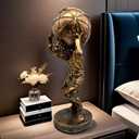 FUNSXBUG 17 Inch Bronze Atlas Holding World Greek God Statue Large Sculpture Collectible Figurine Home Decor Living Room Desktop Decoration Vintage