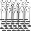 Urban Deco 36PK Table Number Holders Place Card Holders 12 Inch Table Card Holders Steel Card Holders for Photos, Food Signs, Memo Notes, Weddings, Restaurants, Birthdays (Black 36PK)