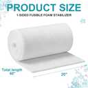 Pangda 2 Pcs 20 x 60 Inch Single Sided Fusible Foam Stabilizer 1 Sided Flexible Foam Stabilizer Soft and Reliable White Iron-on Non-Woven Fusible Interfacing for Sewing Tote Bags Purses Quilting