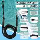 2 Pieces 6 Ft Boat Bungee Dock Lines with Stainless Steel Clip and Loop, Adjustable Bungee Anchor Line, Heavy Duty Boat Mooring Rope for PWC Kayak Jet Ski Pontoon Wave Runner (Black)