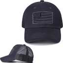 American Flag Hat, Adjustable Fit USA Baseball Cap for Men Women, Outdoor Ball Caps Mesh Snap Embroidered Cap (Gray)