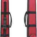 Upright Double Bass Bow Case for 2 pcs German/French Style Bow Lightweight Sturdy bass bow case with shoulder strap (Red)