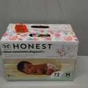 The Honest Company Clean Conscious Diapers for Delicate Skin, Up to 100% Leakproof Hypoallergenic Fragrance-Free Baby Diapers, Girl Prints, Club Box, Size Newborn, 72 Count (Prints May Vary) (Rose Blossom + Tutu Cute)