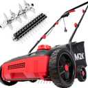 MZK 13-inch 12-Amp 2-in-1 Electric Dethatcher and Scarifier w/Removeable 8-Gallon Collection Bag, 4-Position Height Adjustment, Keep Lawn Health