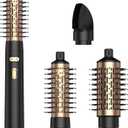 3 in 1 Rotating Hair Dryer Brush with Detachable Brush(2" & 1.5"),Negative Ionic Spin Blow Dryer Brush 100-120V,3 Heats and 2 Speeds Rotating Hot Air Brush for Curling,Straight,Drying