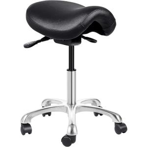 Ergonomic Adjustable Rolling Saddle Stool Chair with Wheels,Hydraulic Heavy-Duty Saddle Stool Rolling Chair for Clinic Dentist Spa Massage Salons Studio (15.75 inches)