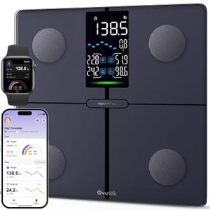 Ovutek Smart Scale for Body Weight, Professional Bathroom Digital Scale with BMI, Body Fat, Muscle Mass, Most Accurate to 0.05lb, Large Display High Accurate Body Composition Machine with Fitness App