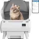 Automatic Cat Litter Box Self Cleaning - App Control, Open-Design, Smart Health Monitor, Suitable for Medium Cats and Kittens, Anti-Pinch Safety, Quiet Operation, A Trusted Companion for Life - White