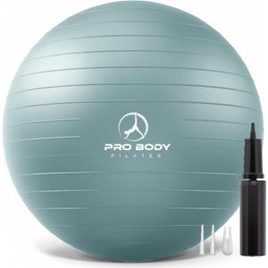 ProBody Pilates Yoga Ball - Exercise Balls, Various Sizes, for Stability, Pregnancy, Workout & Physical Therapy (L: 23-26" (65 cm), Mist)