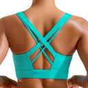 RUNNING GIRL Sports Bra for Women High Support,Criss-Cross Back Strappy Sports Bra Moulded Cup High Impact Workout Top (Large, Bright Green)