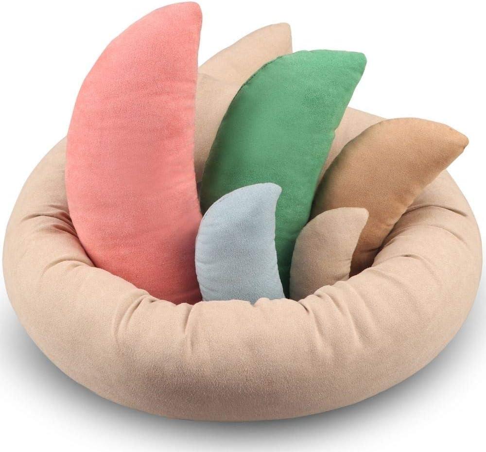 Newborn Photography Props, Ultra-Soft Baby Donut Posing Pillows, Professional Baby Photo Props Set Fits 0-6 Months Baby,Pack of 6, Multicolor